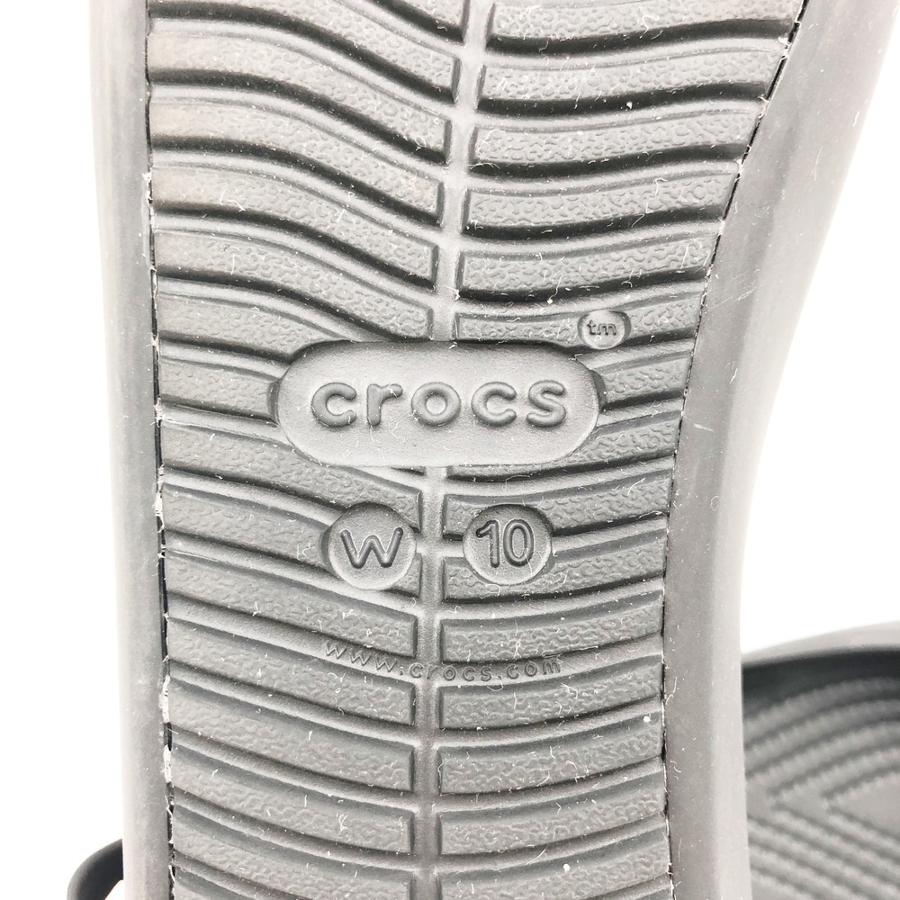 Crocs Shoes Womens 10 Brooklyn Ballet Flats Black Slip On Comfort Rubber - Picture 8 of 9